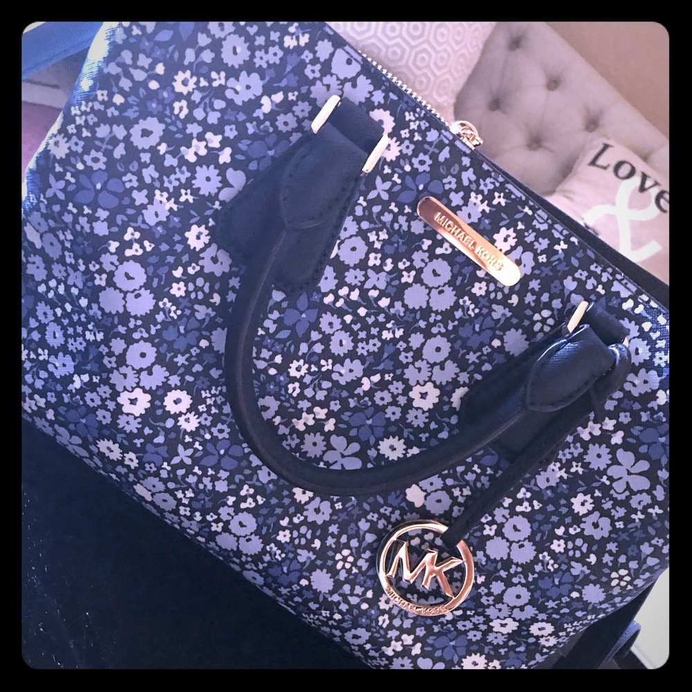 Michel Kors blue floral purse